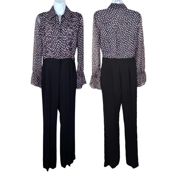 Diane von Furstenberg Ariella Jumpsuit Polka Dot Pleated Silk 4 - Picture 2 of 14